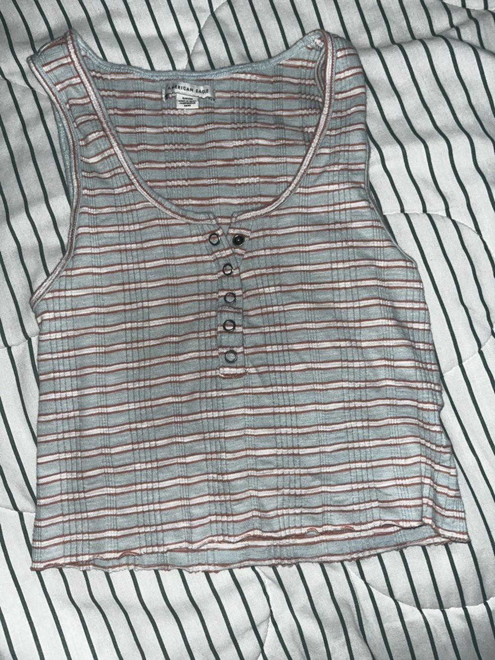 AEO Striped Ribbed Tank Top